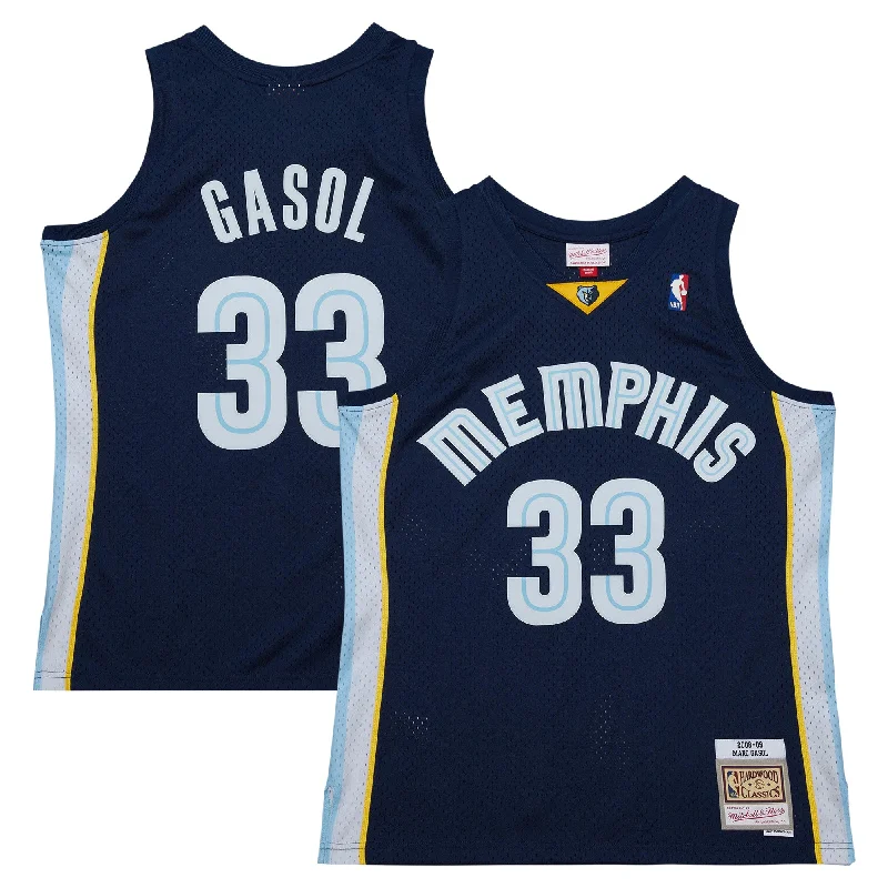 Basketball Jersey For College Basketball Fans-Marc Gasol Memphis Grizzlies 2008/09 Hardwood Classics Swingman Throwback Basketball Jersey - Navy