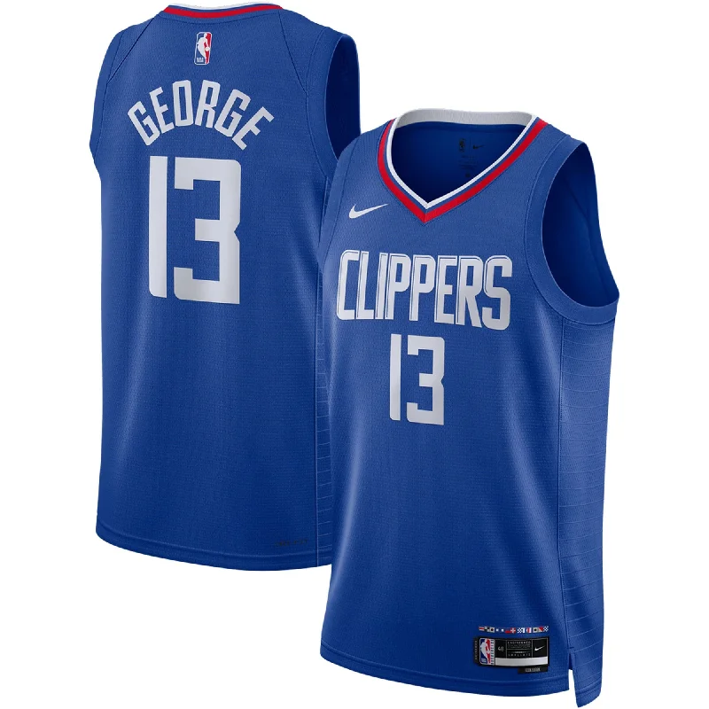 Basketball Jersey For Casual Wear-Paul George La Clippers Unisex Swingman Basketball Jersey - Icon Edition - Royal