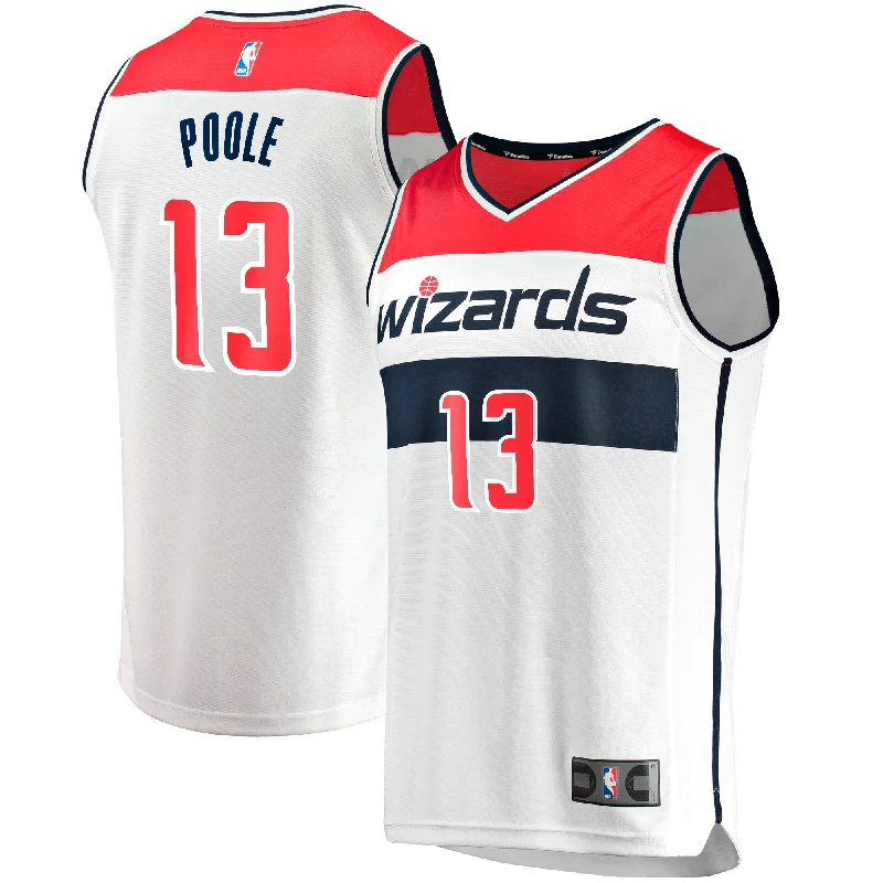 Basketball Jersey For Fan Customization-Jordan Poole Washington Wizards Branded Fast Break Player Basketball Jersey - Association - White