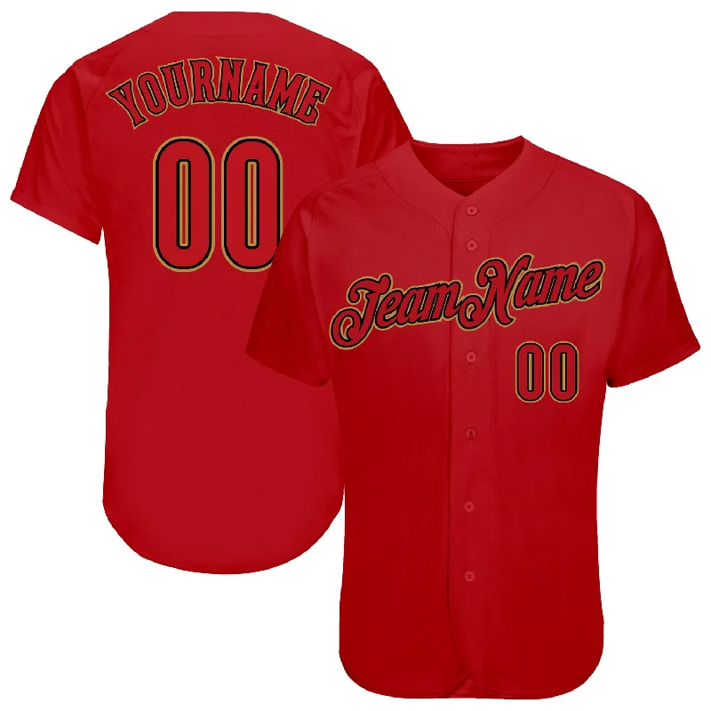 Baseball Jersey For Sale-Custom Red Red-Black Authentic Baseball Jersey