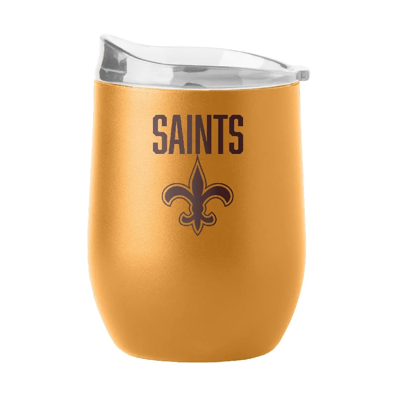 Team Mug For School Spirit Apparel-New Orleans Saints 16oz Huddle Powder Coat Curved Beverage