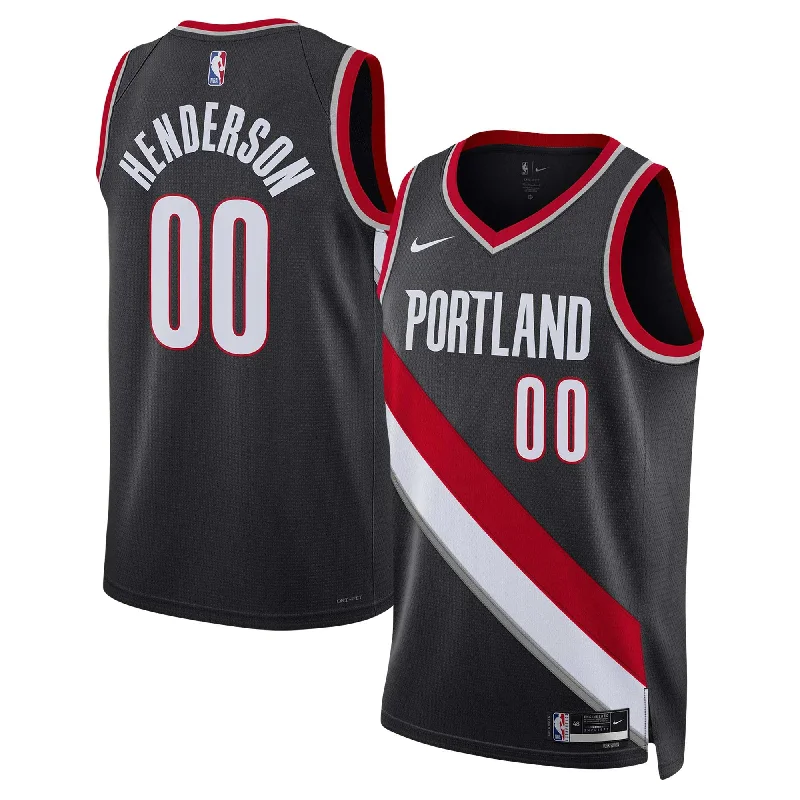 Basketball Jersey For Corporate Gifts-Scoot Henderson Portland Trail Blazers Unisex 2023 Draft Swingman Basketball Jersey - Icon Edition - Black