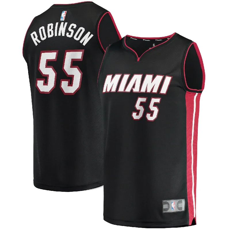 Basketball Jersey For Team Fan Gear-Duncan Robinson Miami Heat Branded Fast Break Player Basketball Jersey - Icon Edition - Black