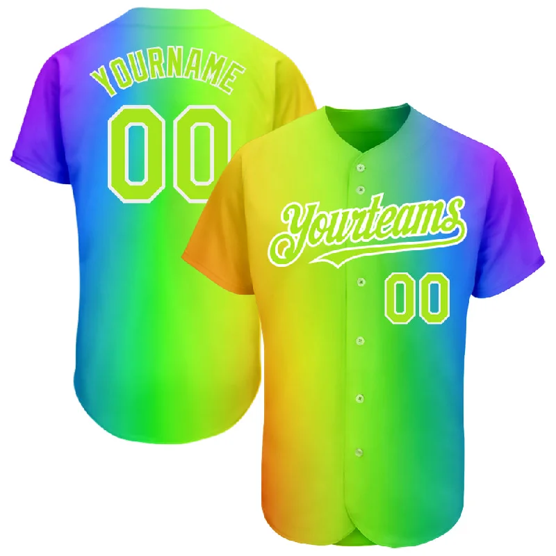 Baseball Jersey For Baseball Player Endorsements-Custom Rainbow For Pride Month Love Is Love LGBT 3D Authentic Baseball Jersey