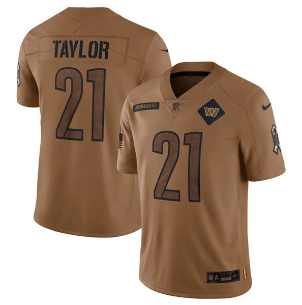 Football Jersey For Special Team Apparel-Men's Washington Commanders #21 Sean Taylor 2023 Brown Salute To Service Limited Football Stitched Jersey