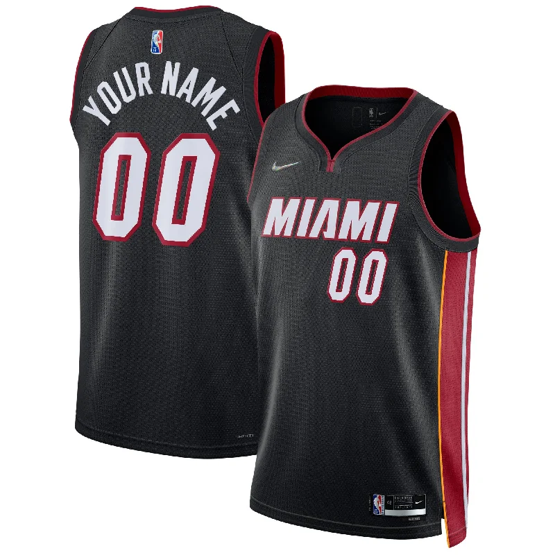 Basketball Jersey For Casual and Sports Events-Miami Heat 2021/22 Diamond Swingman Custom Basketball Jersey - Icon Edition - Black