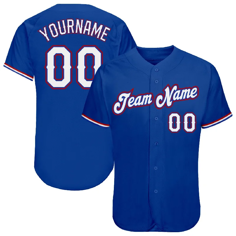 Baseball Jersey For Baseball Leagues-Custom Royal White-Red Authentic Baseball Jersey