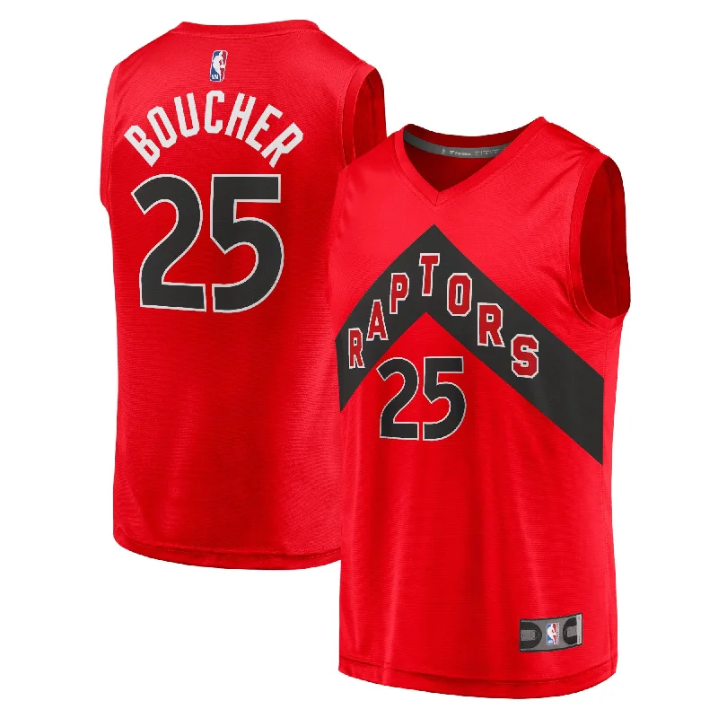 Basketball Jersey With Embroidery-Chris Boucher Toronto Raptors Branded Fast Break Basketball Jersey - Icon Edition - Red