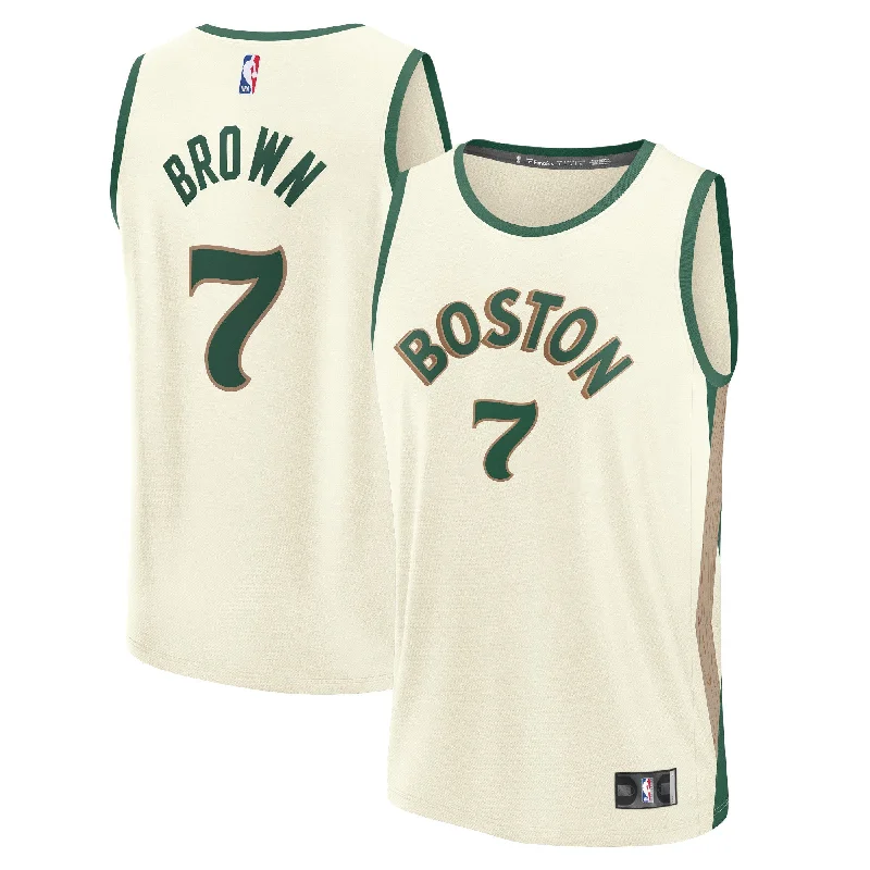 Basketball Jersey For Stylish Sportswear-Jaylen Brown Boston Celtics Branded Fast Break Basketball Jersey - White - City Edition