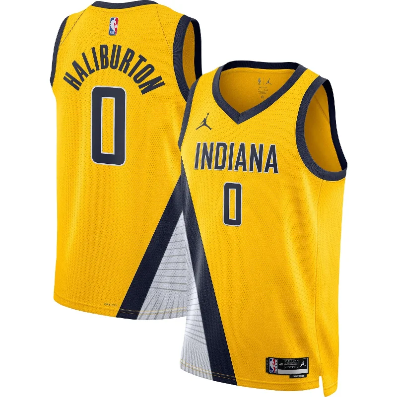 Basketball Jersey For Kids-Tyrese Haliburton Indiana Pacers Jordan Brand Unisex Swingman Basketball Jersey - Statement Edition - Gold