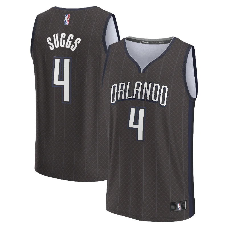 Basketball Jersey For Event Merchandise-Jalen Suggs Orlando Magic Branded Fastbreak Basketball Jersey - City Edition - Black