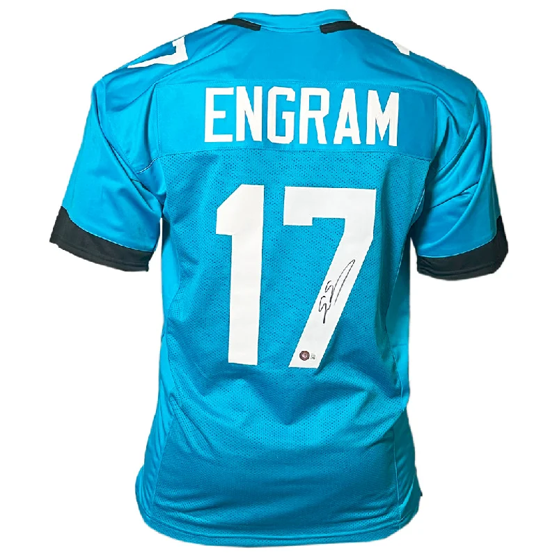 Rugby Jersey For Birthdays-Evan Engram Signed Jacksonville Teal Football Jersey (JSA)