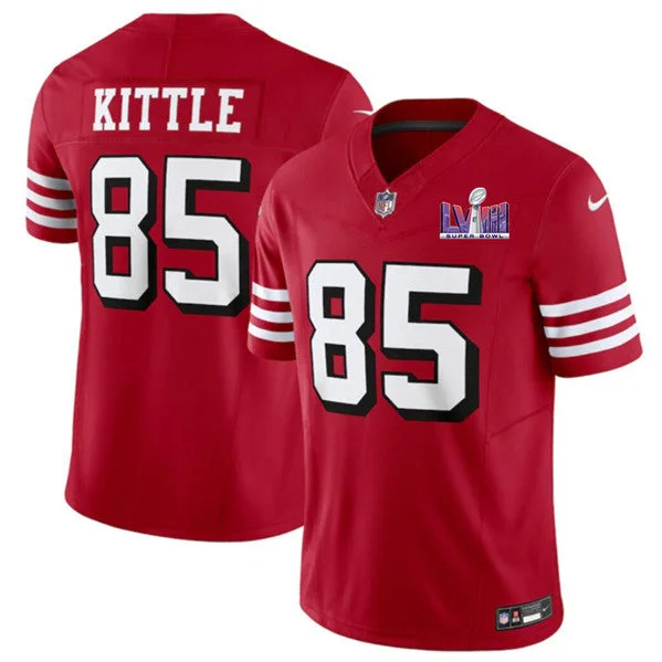 Football Jersey With Special Graphics-Men's San Francisco 49ers #85 George Kittle New Red 2024 F.U.S.E. Super Bowl LVIII Patch Vapor Untouchable Limited Football Stitched Jersey