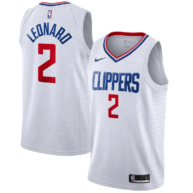 Basketball Jersey For Tournament Apparel-Kawhi Leonard La Clippers 2019/2020 Swingman Basketball Jersey - Association Edition - White