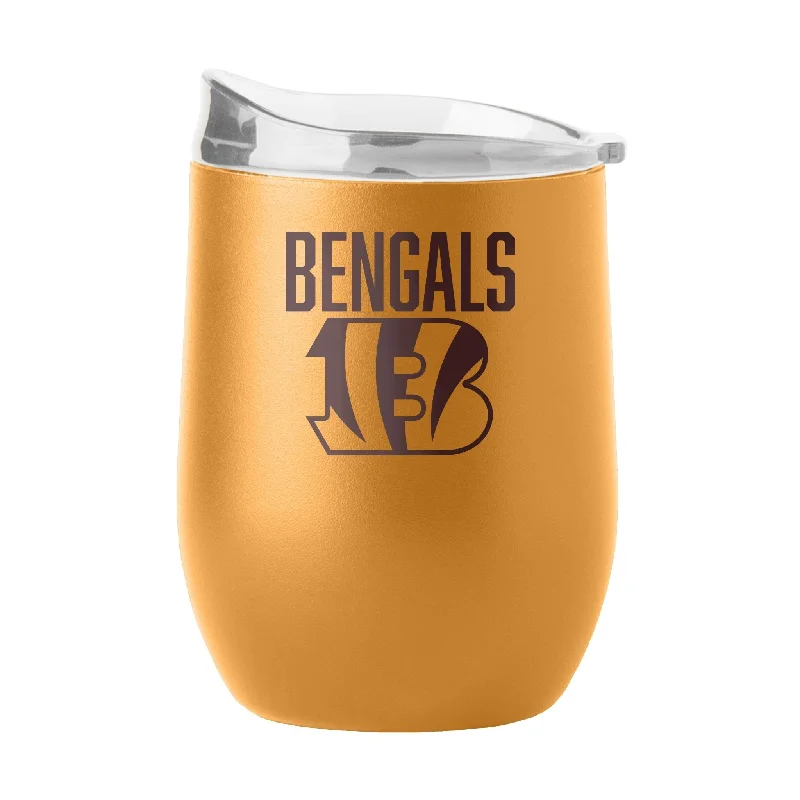 Team Mug For Corporate Gifts-Cincinnati Bengals 16oz Huddle Powder Coat Curved Beverage