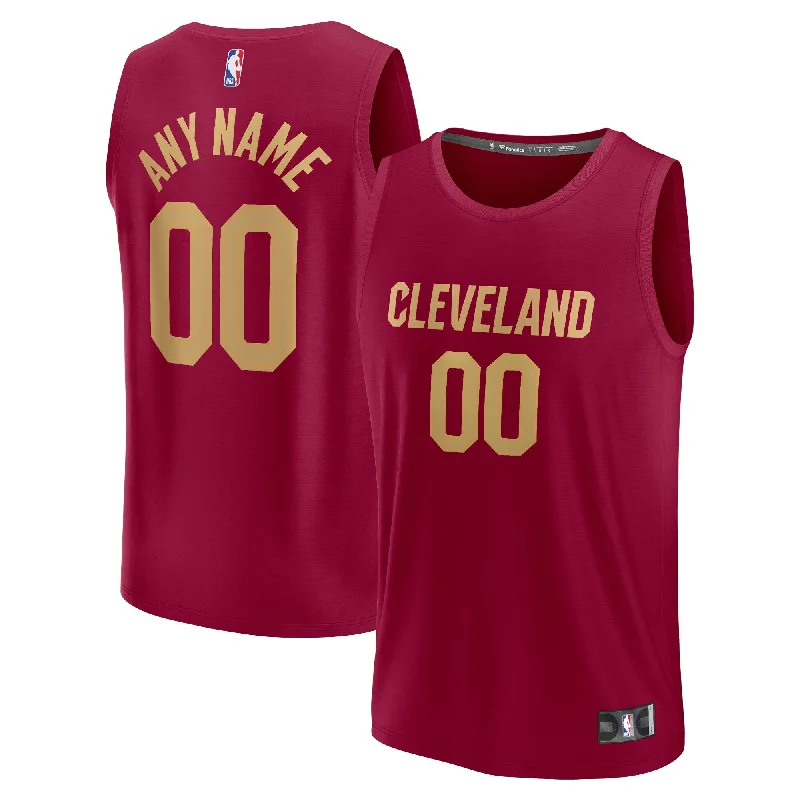 Basketball Jersey For High-Performance Sports-Cleveland Cavaliers Branded Fast Break Custom Basketball Jersey - Wine - Icon Edition