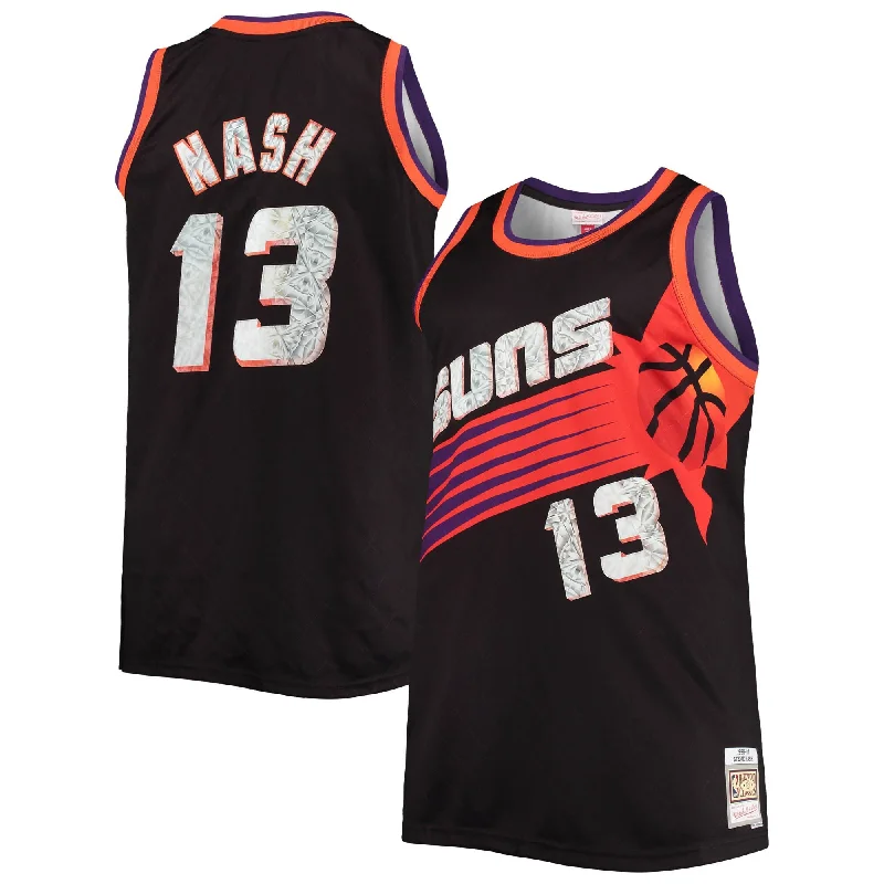 Basketball Jersey With Team Colors-Steve Nash Phoenix Suns Big & Tall 1996/97 75th Anniversary Diamond Swingman Basketball Jersey - Black