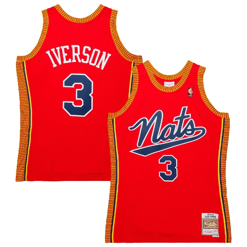 Basketball Jersey With Custom Sleeve Design-Allen Iverson Philadelphia 76ers 2004/05 Hardwood Classics Swingman Basketball Jersey - Red