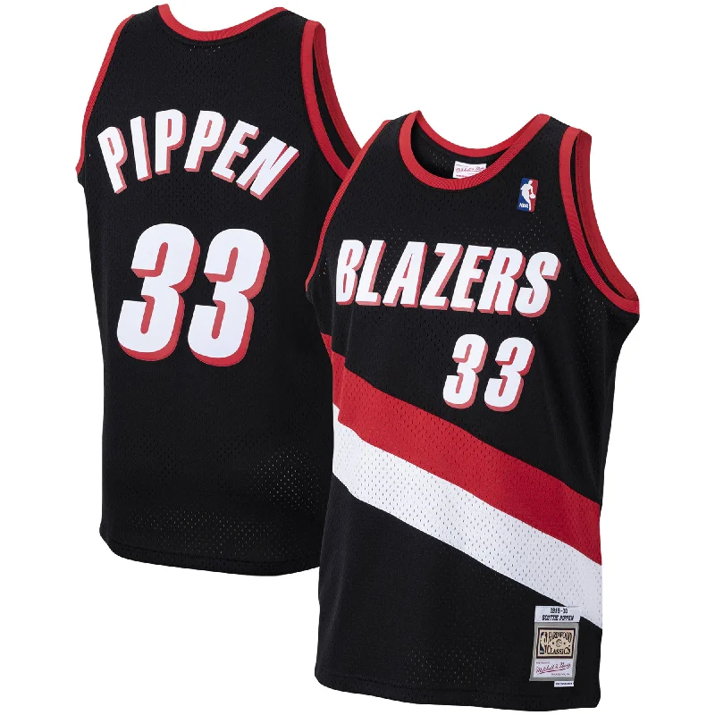 Basketball Jersey For Game Day Apparel-Scottie Pippen Portland Trail Blazers 1999/00 Hardwood Classics Swingman Basketball Jersey - Black