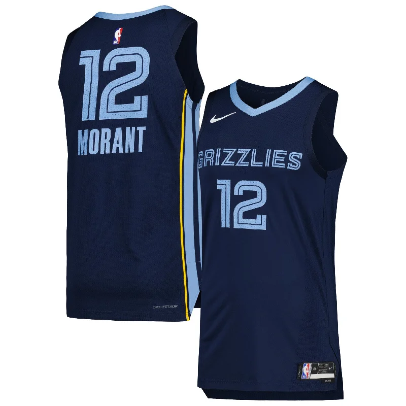 Basketball Jersey For Professional Leagues-Ja Morant Memphis Grizzlies Basketball Jersey - Icon Edition - Navy