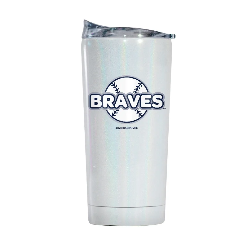 Team Mug With Team Name Embroidery-Atlanta Braves 20oz Bubble Iridescent Tumbler