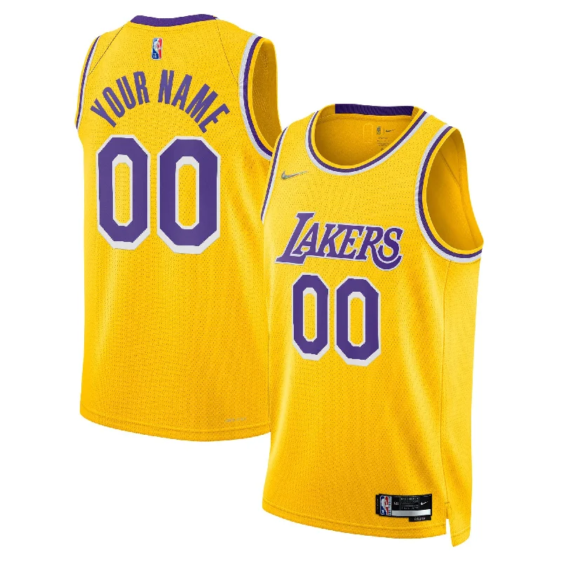 Basketball Jersey For Promotional Products-Los Angeles Lakers 2021/22 Diamond Swingman Custom Basketball Jersey - Icon Edition - Gold