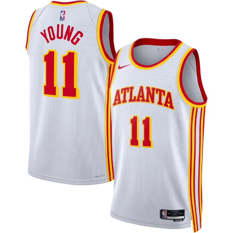 Basketball Jersey For Birthday Gifts-Trae Young Atlanta Hawks Unisex Swingman Basketball Jersey - Association Edition - White