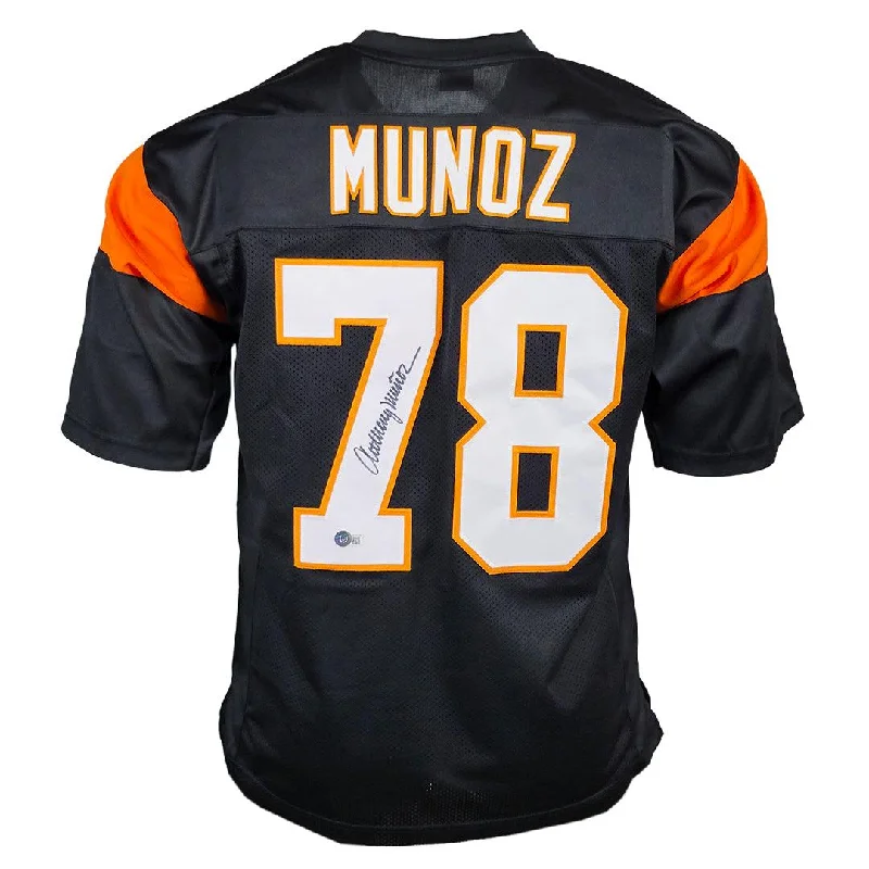 Rugby Jersey For Team Event Apparel-Anthony Munoz Signed Cincinatti Black Football Jersey (Beckett)