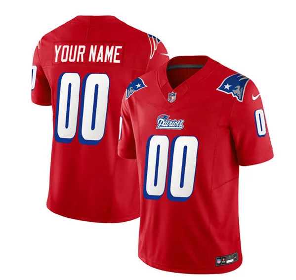 Custom Football Jersey For Fans and Collectors-Men's New England Patriots Active Player Custom Red 2023 F.U.S.E. Throwback Limited Football Stitched Jersey