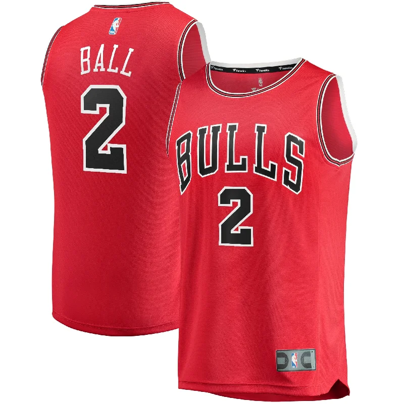 Custom Basketball Jersey For Marketing-Lonzo Ball Chicago Bulls Branded Fast Break Road Basketball Jersey - Icon Edition - Red