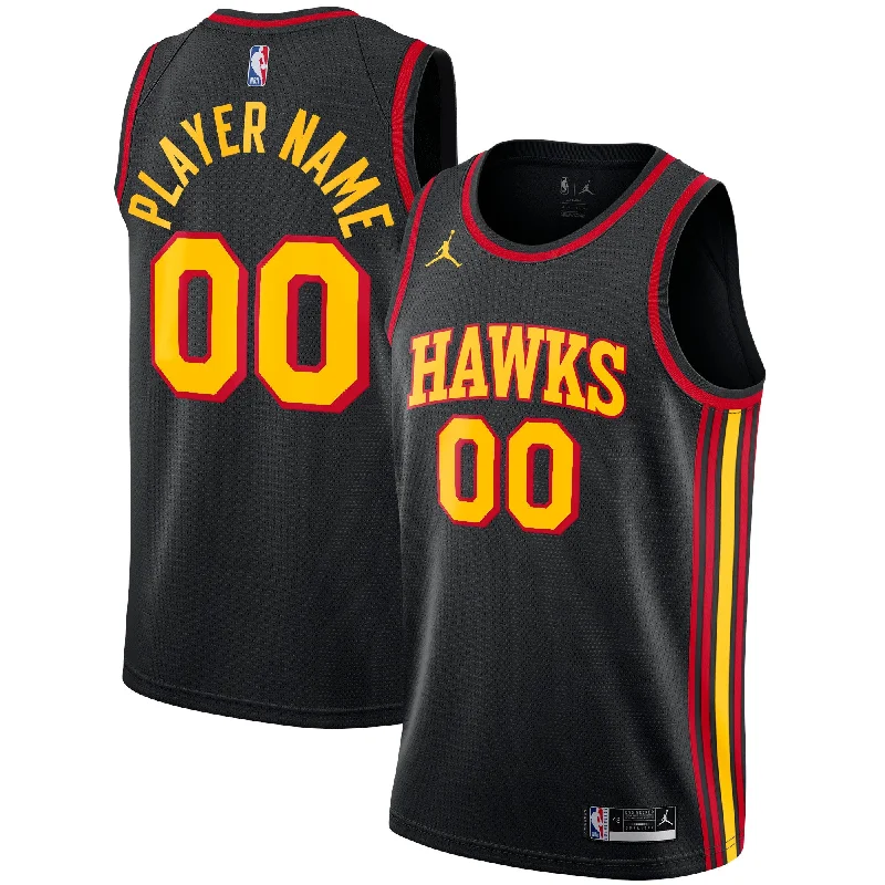 Custom Basketball Jersey For Unique Orders-Atlanta Hawks Jordan Brand Swingman Custom Basketball Jersey - Statement Edition - Black