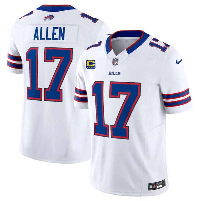 Custom Football Jersey For Promotional Gifts-Men's Buffalo Bills #17 Josh Allen White 2023 F.U.S.E. With 4-Star C Patch Vapor Untouchable Limited Football Stitched Jersey