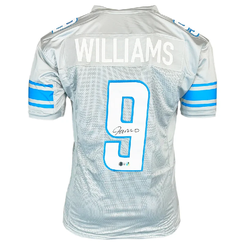 Rugby Jersey For Club Teams-Jameson Williams Signed Detroit Grey Football Jersey (Beckett)