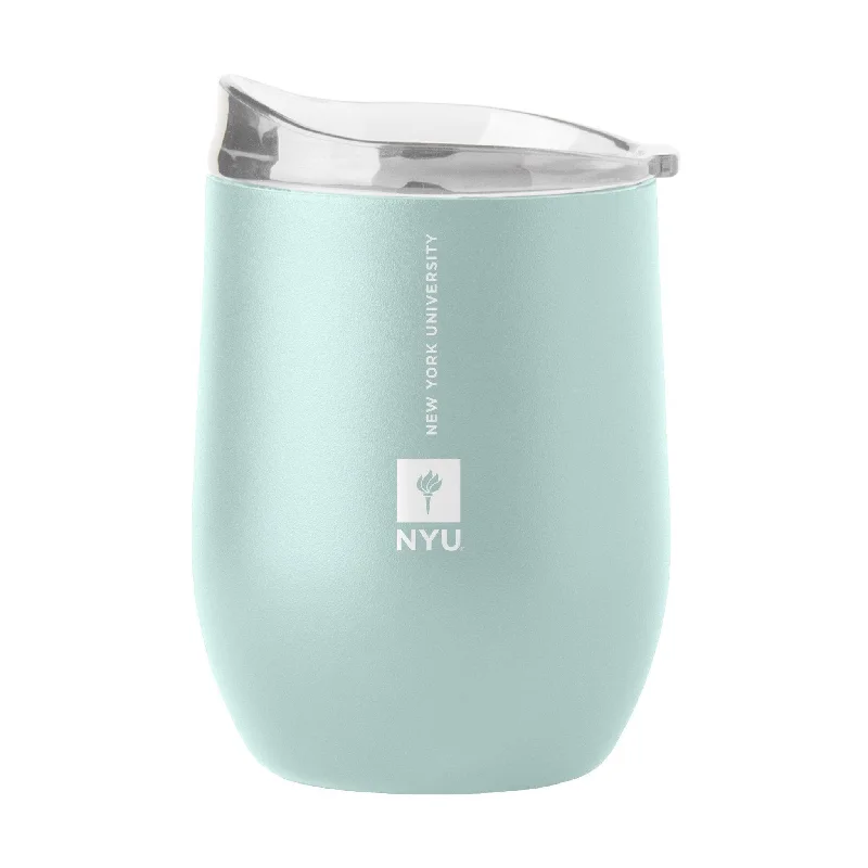 Custom Team Mug For Marketing Campaigns-NYU 16oz Cove Vertical Powder Coat Curved Bev