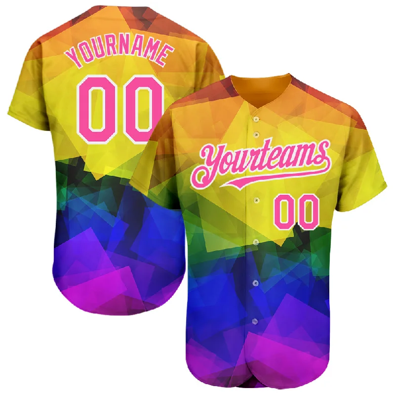 Baseball Jersey For Exclusive Baseball Club Apparel-Custom Rainbow For Pride Month Love Is Love LGBT 3D Authentic Baseball Jersey