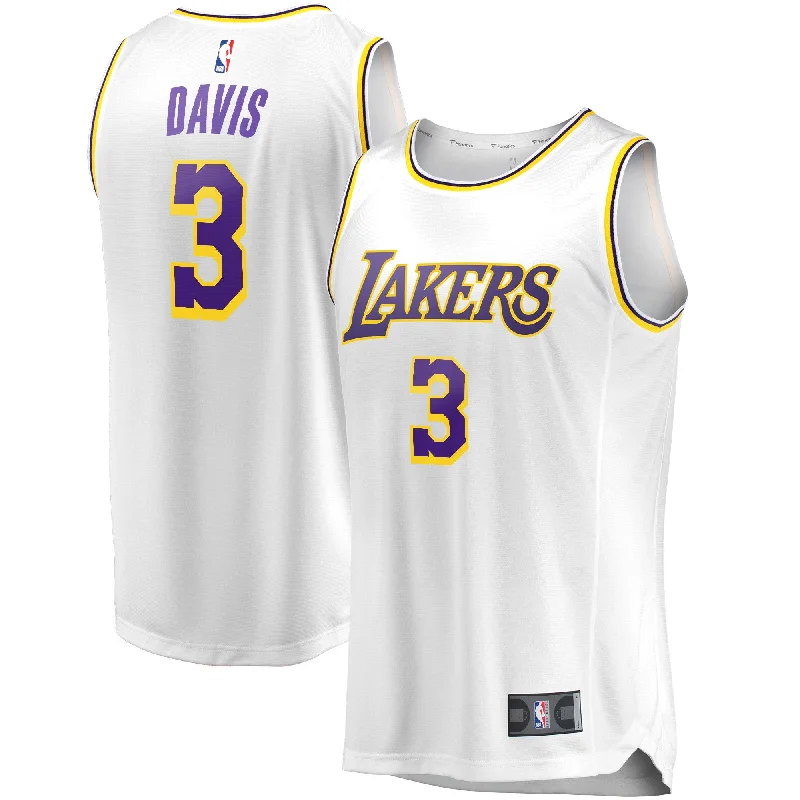 Basketball Jersey For Special Events-Anthony Davis Los Angeles Lakers Branded Fast Break Player Basketball Jersey - White - Association Edition