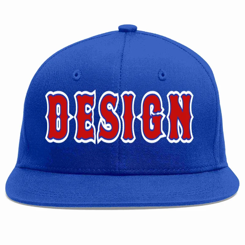 Baseball Cap For Travel Accessories-Custom Royal Red-Royal Flat Eaves Sport Baseball Cap Design for Men/Women/Youth