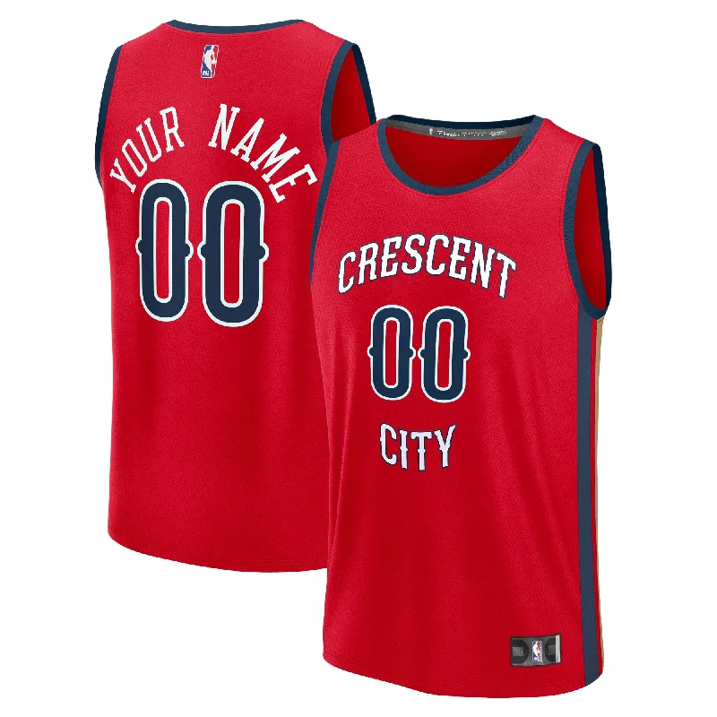 Basketball Jersey For Exclusive Fan Apparel-New Orleans Pelicans Branded Custom Fast Break Basketball Jersey - Red - Statement Edition