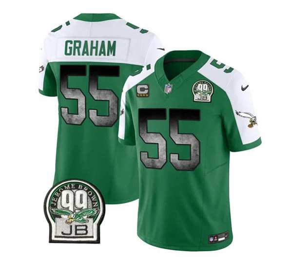 Football Jersey For College Teams-Men's Philadelphia Eagles #55 Brandon Graham Green/White 2023 F.U.S.E. With 4-star C Patch Throwback Vapor Untouchable Limited Football Stitched Jersey