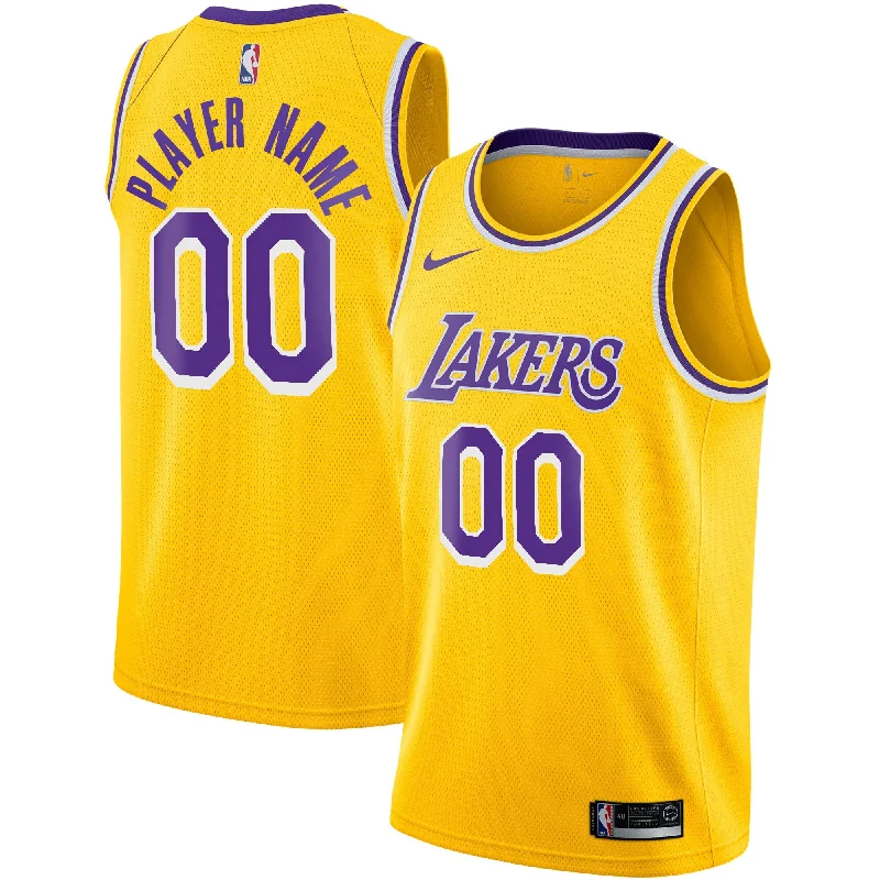 Basketball Jersey With Dynamic Colors-Los Angeles Lakers 2020/21 Swingman Custom Basketball Jersey - Icon Edition - Gold