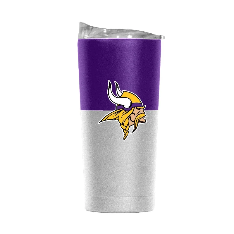 Team Mug For Corporate Gifts-Minnesota Vikings 20oz Colorblock White Powder Coat Tumbler