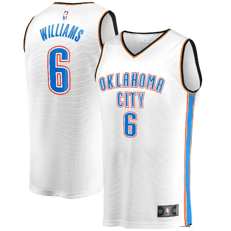 Basketball Jersey For Team Apparel-Jaylin Williams Oklahoma City Thunder Branded Fast Break Player Basketball Jersey - Association Edition - White