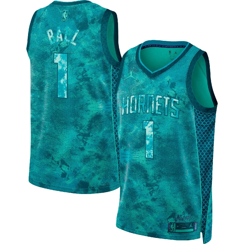 Basketball Jersey With Number and Name-Lamelo Ball Charlotte Hornets Jordan Brand Unisex Select Series Swingman Basketball Jersey - Teal