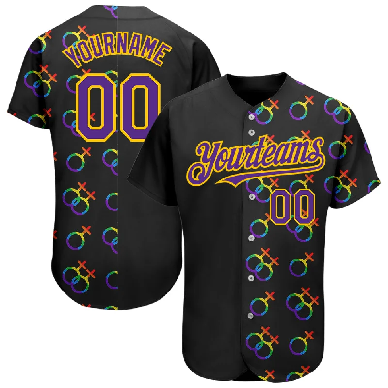 Baseball Jersey For College Teams-Custom Rainbow For Pride Month Love Is Love LGBT 3D Authentic Baseball Jersey