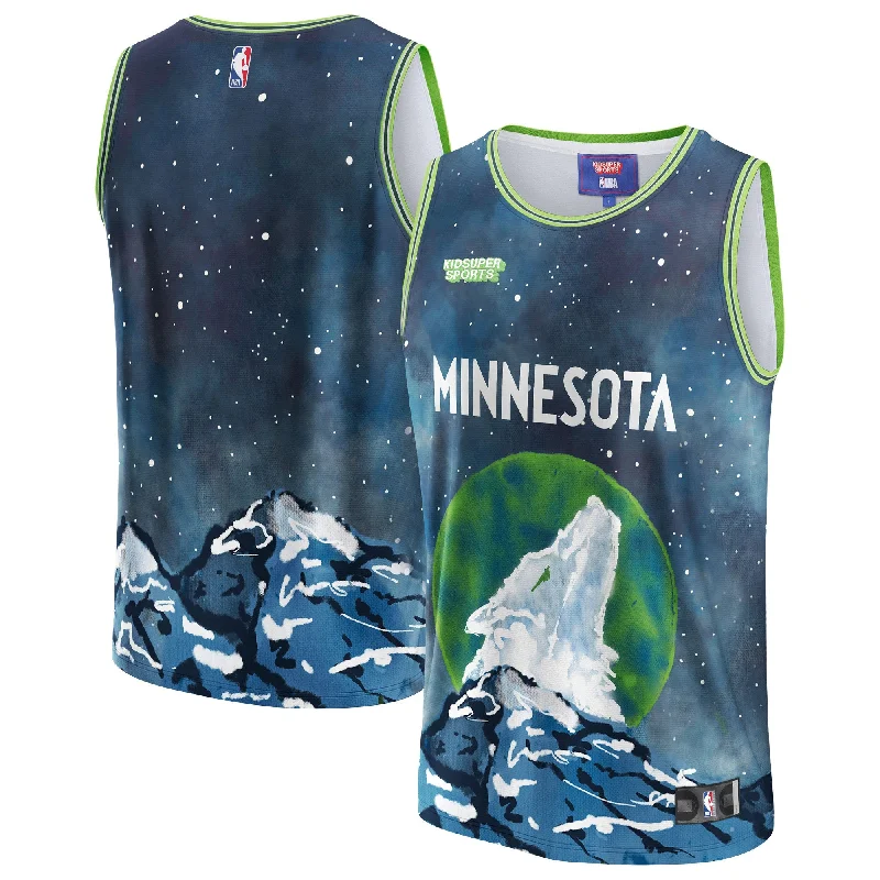 Basketball Jersey For Fans and Collectors-Minnesota Timberwolves & Youthsuper Studios By Unisex Hometown Basketball Jersey - Blue