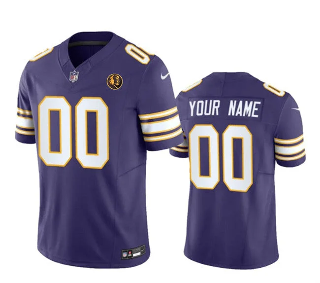 Football Jersey For Custom School Uniforms-Men's Minnesota Vikings Active Player Custom Purple 2023 F.U.S.E. Throwback With John Madden Patch Vapor Limited Football Stitched Jersey