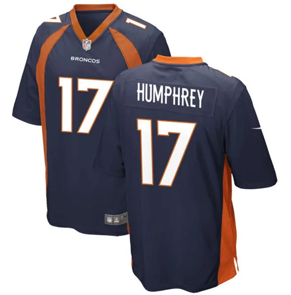 Football Jersey For Men-Men's Denver Broncos #17 Lil'Jordan Humphrey Navy Football Stitched Game Jersey