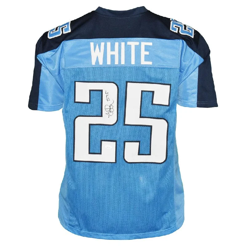 Rugby Jersey For Custom Merchandise-LenDale White Signed Tennessee Light Blue Football Jersey (JSA)