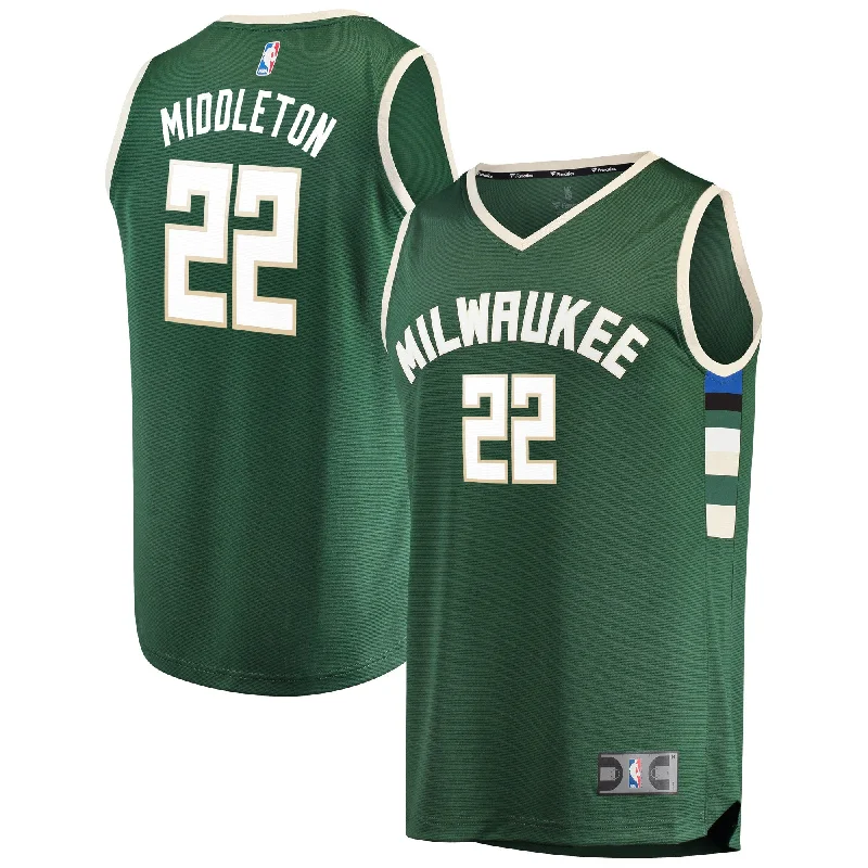 Basketball Jersey For Custom Event Apparel-Khris Middleton Milwaukee Bucks Branded Fast Break Road Player Basketball Jersey Green - Icon Edition