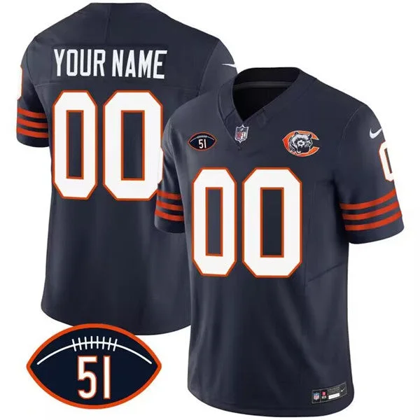 Football Jersey With Dynamic Colors-Men's Chicago Bears Active Player Custom 2023 F.U.S.E. Navy Dick Butkus Patch Throwback Limited Football Stitched Jersey